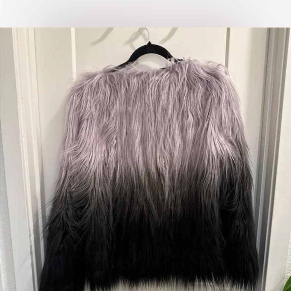 INC International Concepts Ombre Teddy Jacket in Black and Gray - Picture 3 of 3